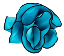 Antonio Ricci 2-in-1 Pouf Round Pocket Square - Black On Turquoise Blue -Suit Discount Store AR PKS HR 266 a 92881.1604097200