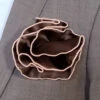 Antonio Ricci 2-in-1 Pouf Round Pocket Square - Peach On Brown