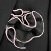 Antonio Ricci 2-in-1 Pouf Round Pocket Square - Pink On Black