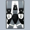 Antonia Convertible Button & Clip Stretch Braces - Suspenders - Silver