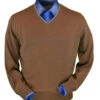 Peru Unlimited 100% Royal Alpaca Contrast V-Neck Sweater - Vicuna