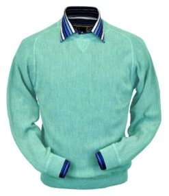 Peru Unlimited Baby Alpaca And Wool Sweatshirt Sweater - Aqua Green