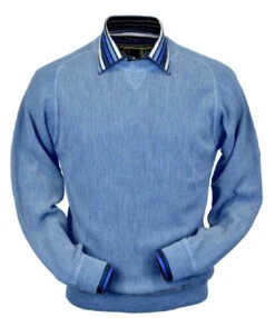 Peru Unlimited Baby Alpaca And Wool Sweatshirt Sweater - Coastal Blue