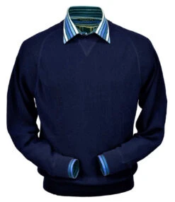 Peru Unlimited Baby Alpaca And Wool Sweatshirt Sweater - Navy