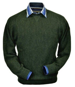 Peru Unlimited Baby Alpaca And Wool Sweatshirt Sweater - Green Heather