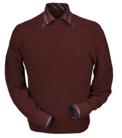 Peru Unlimited Baby Alpaca And Wool Crew Neck Sweater - Burgundy