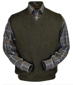 Peru Unlimited Baby Alpaca And Wool Vest - Moss Green