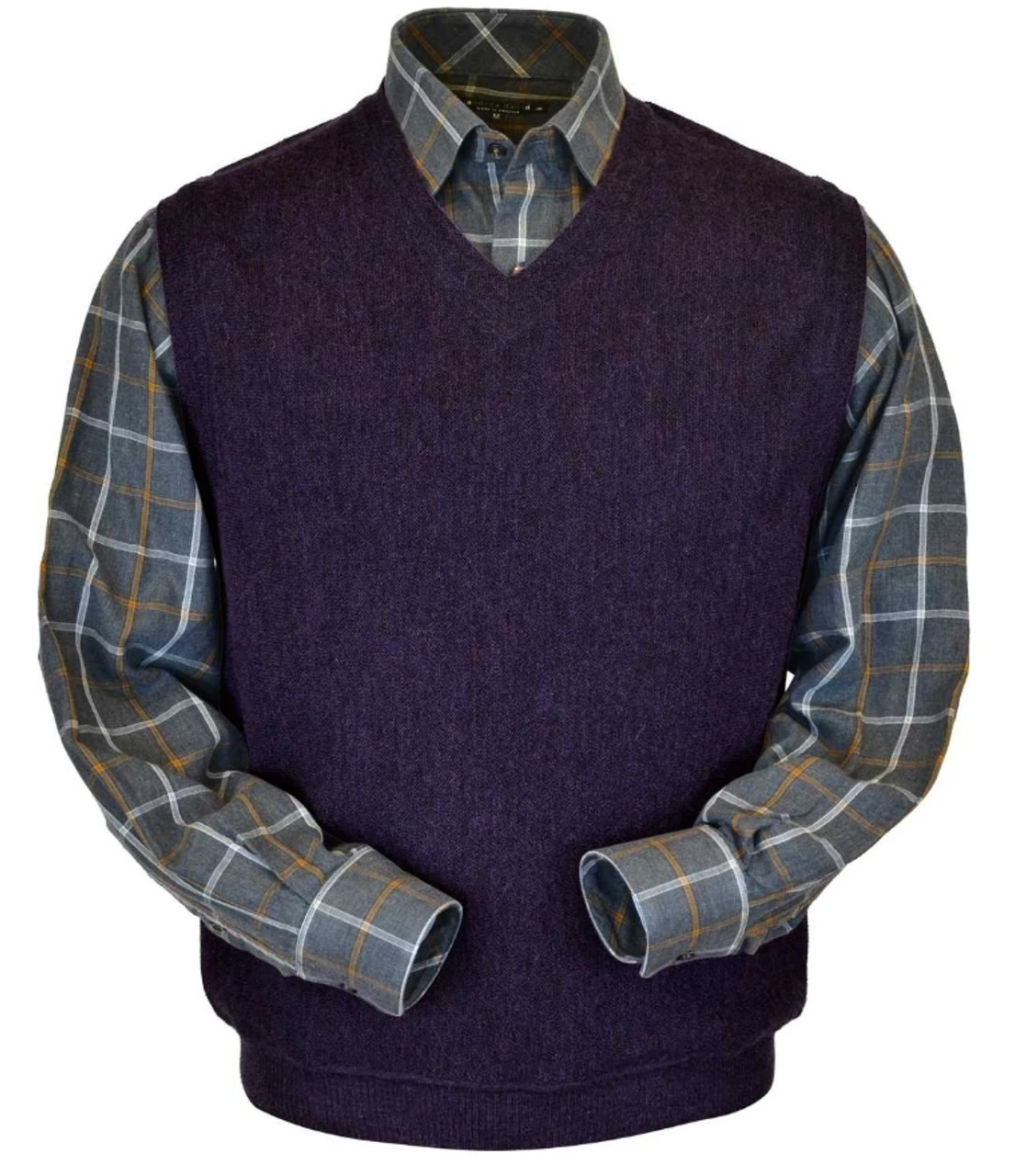 Peru Unlimited Baby Alpaca And Wool Vest - Plum 1 Peru Unlimited Baby Alpaca And Wool Vest - Plum