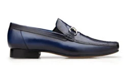 Belvedere Genuine Ostrich Leg & Calf Leather Horsebit Loafer - Blue -Suit Discount Store BEL 1026 BL 2 28328.1667593311
