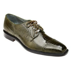 Belvedere Genuine Ostrich Leg Cap-Toe Dress Tie Shoe