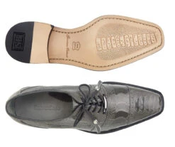 Belvedere Genuine Ostrich Leg Cap-Toe Dress Tie Shoe -Suit Discount Store BEL 14006 gy 2 23316.1521139401