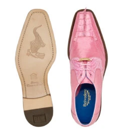 Belvedere Genuine Caiman Crocodile And Lizard Pink Dress Tie Shoe -Suit Discount Store BEL 1480 3 36200.1667685227