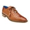 Belvedere Genuine Caiman Croc And Italian Calf Dress Shoe - Brandy
