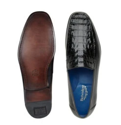 Belvedere Genuine Caiman Crocodile And Italian Calf Loafer - Black -Suit Discount Store BEL BD2 B 3 62823.1667578862