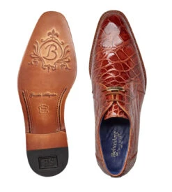 Belvedere Genuine Alligator Brandy Dress Tie Shoe -Suit Discount Store BEL N01 BRN 3 39550.1667847146