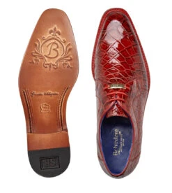 Belvedere Genuine Alligator Red Dress Tie Shoe -Suit Discount Store BEL N01 R 3 07609.1667846880