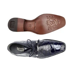 Belvedere Genuine Alligator Lace Half Boots - Navy -Suit Discount Store BEL R17 BL 2 38884.1535996575