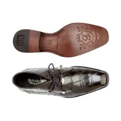 Belvedere Genuine Alligator Lace Half Boots - Chocolate -Suit Discount Store BEL R17 BR 2 67661.1535996579