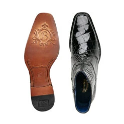 Belvedere Genuine Alligator Side Zip Ankle Boots - Black -Suit Discount Store BEL R32 B 3 58827.1644095754