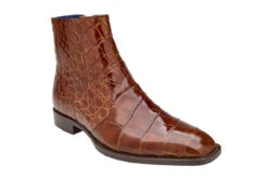 Belvedere Genuine Alligator Side Zip Ankle Boots - Peanut Brown -Suit Discount Store BEL R32 P 3 08667.1644096161