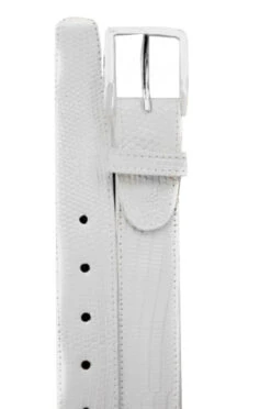 Belvedere Genuine Lizard Dress Belt -Suit Discount Store BELBT 2002 white 92808.1519242139