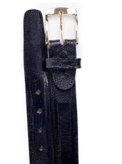 Belvedere Genuine Lizard Dress Belt -Suit Discount Store BELBT 2003 navy 32815.1519242139