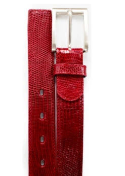Belvedere Genuine Lizard Dress Belt -Suit Discount Store BELBT 2003 red 12822.1519242139