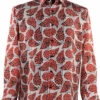 Bassiri Long Sleeve Camp Shirt - Red Fancy Paisley Design