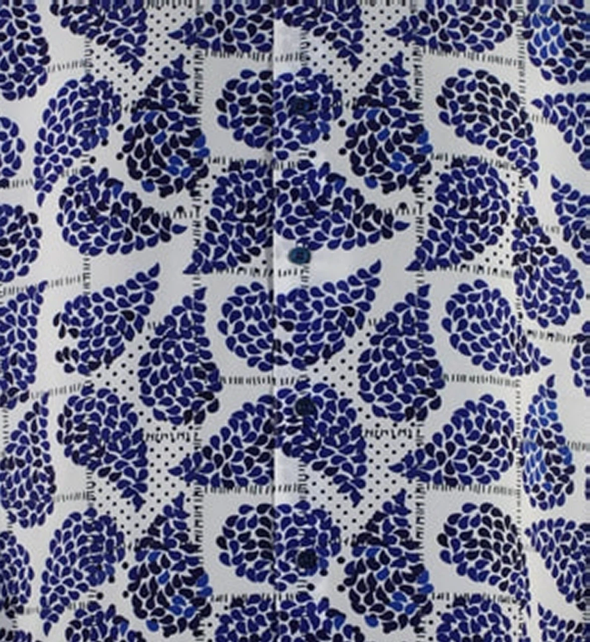 Bassiri Long Sleeve Camp Shirt - Blue Fancy Paisley Design 2 Bassiri Long Sleeve Camp Shirt - Blue Fancy Paisley Design - Image 2