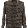 Bassiri Long Sleeve Camp Shirt - Brown Festive Block Design