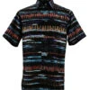 Bassiri Short Sleeve Camp Shirt - Black With Multi-Color Paint Marks