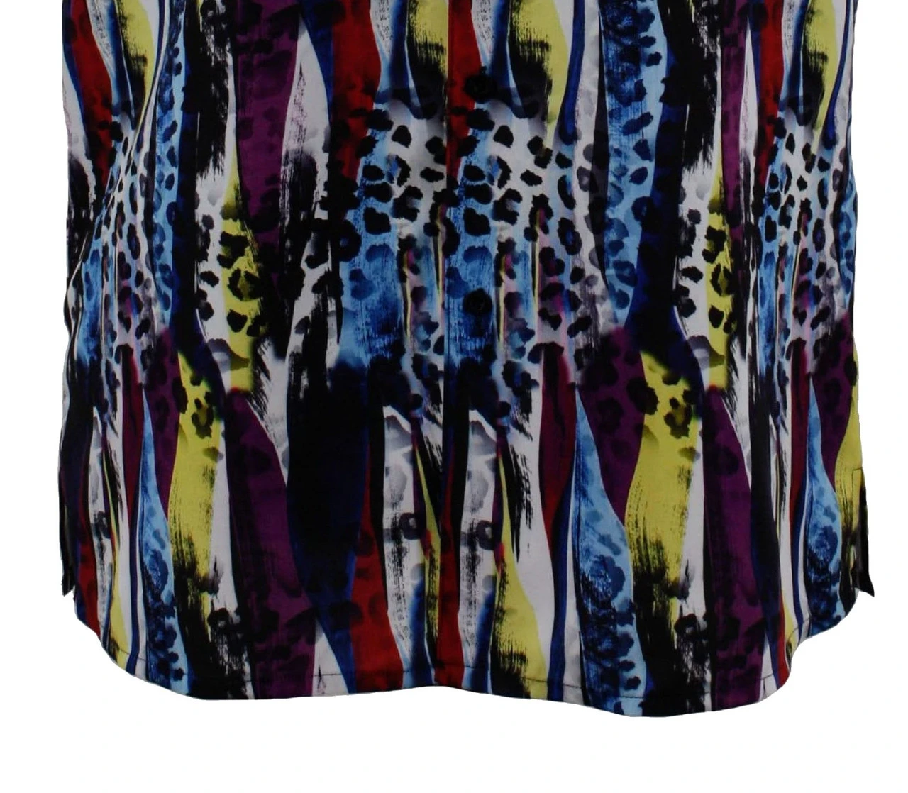 Bassiri Short Sleeve Camp Shirt - Abstract Blue Jungle Pattern 2 Bassiri Short Sleeve Camp Shirt - Abstract Blue Jungle Pattern - Image 2