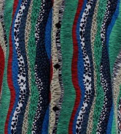 Bassiri Short Sleeve Camp Shirt - Green Fancy Streamer Design -Suit Discount Store BSI SS 1036 2 78253.1680644389