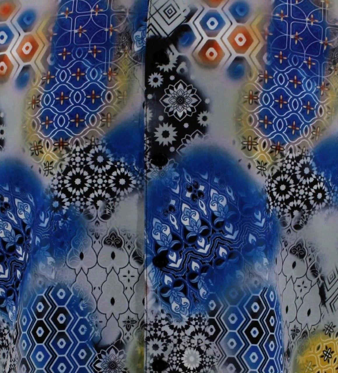 Bassiri Short Sleeve Camp Shirt - Blue Floral Collage Design 3 Bassiri Short Sleeve Camp Shirt - Blue Floral Collage Design - Image 3