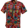 Bassiri Short Sleeve Camp Shirt - Modernism Red Mix