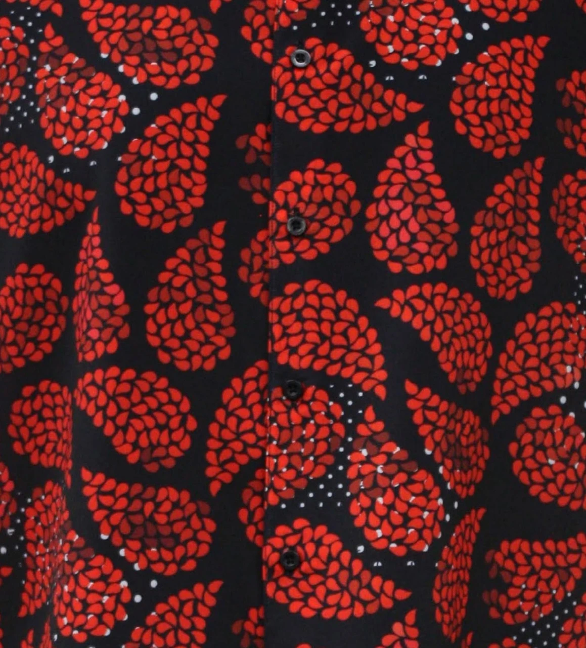Bassiri Short Sleeve Camp Shirt - Black & Red Fancy Paisley Design 3 Bassiri Short Sleeve Camp Shirt - Black & Red Fancy Paisley Design - Image 3
