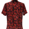 Bassiri Short Sleeve Camp Shirt - Black & Red Fancy Paisley Design