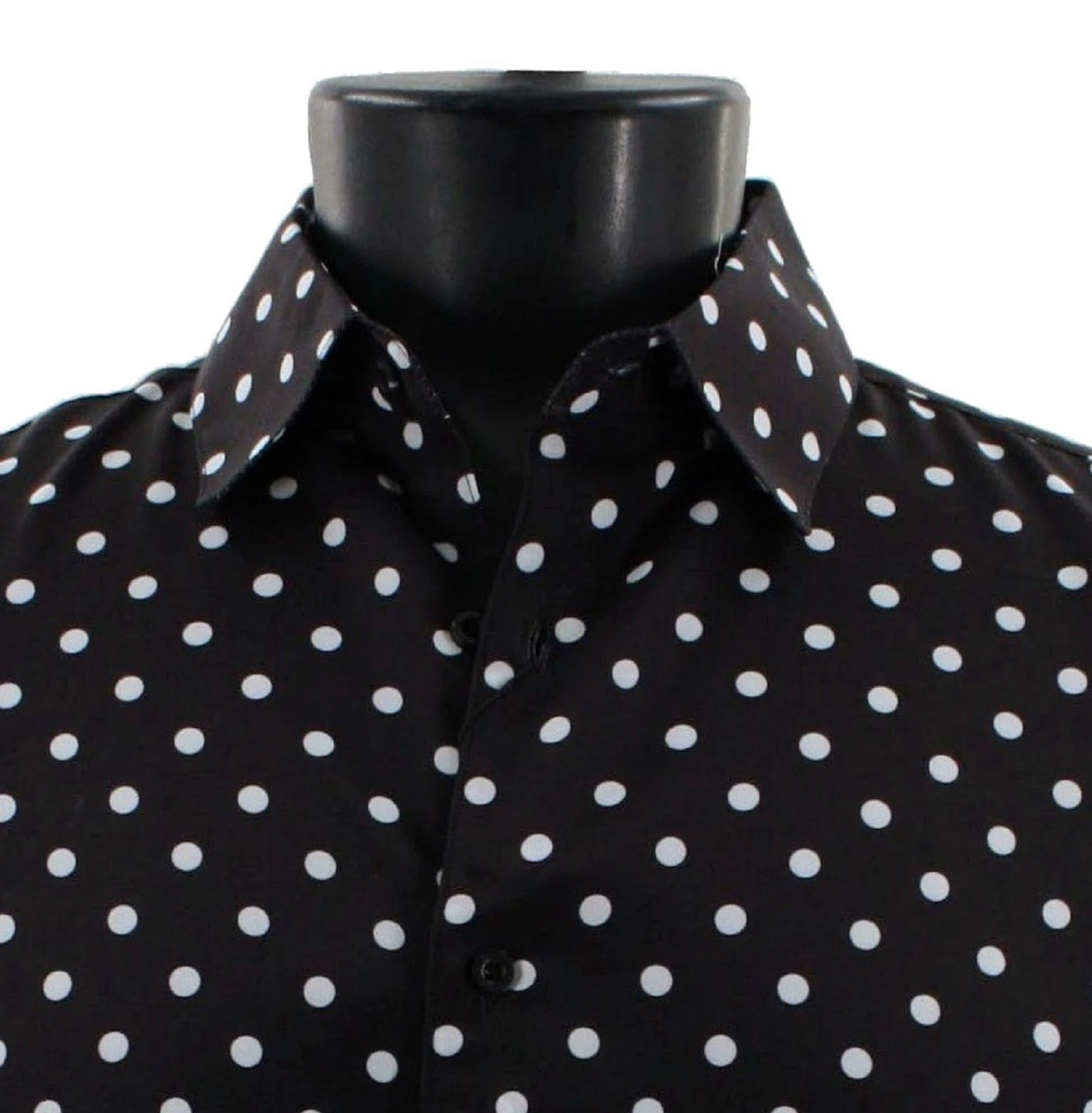 Bassiri Short Sleeve Camp Shirt - White Dots On Black 2 Bassiri Short Sleeve Camp Shirt - White Dots On Black - Image 2