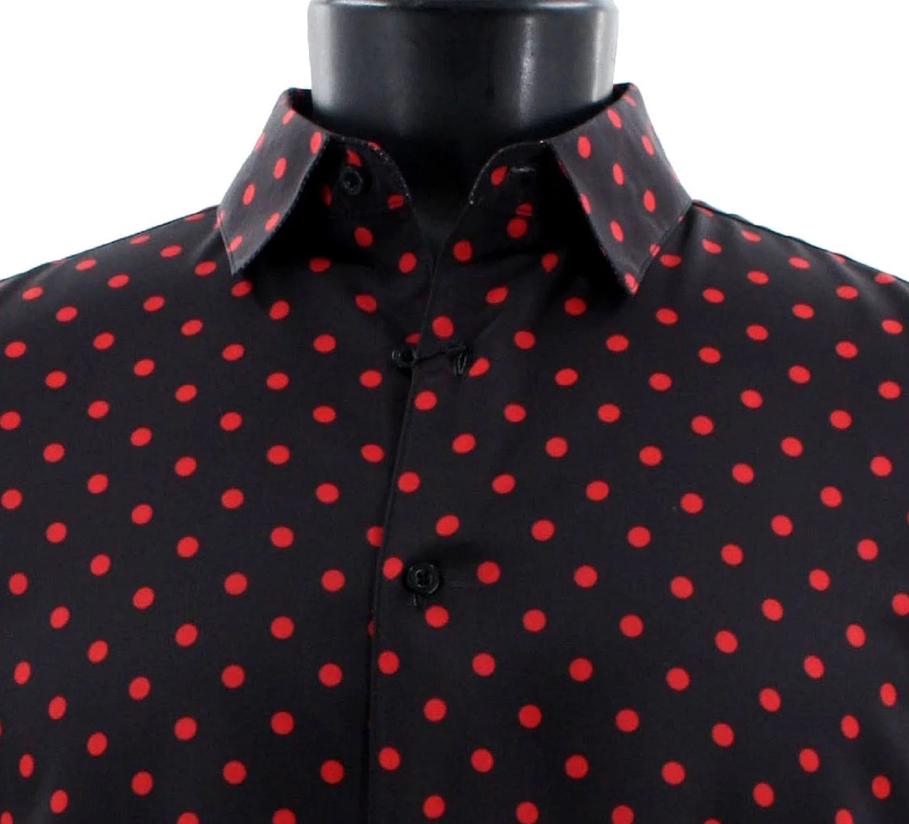 Bassiri Short Sleeve Camp Shirt - Red Dots On Black 4 Bassiri Short Sleeve Camp Shirt - Red Dots On Black - Image 4
