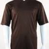 Bassiri Short Sleeve V-Neck Ribbed Jersey Knit Tee - Brown