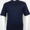 Bassiri Short Sleeve V-Neck Ribbed Jersey Knit Tee - Navy Blue