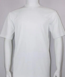 Bassiri Short Sleeve V-Neck Ribbed Jersey Knit Tee - White