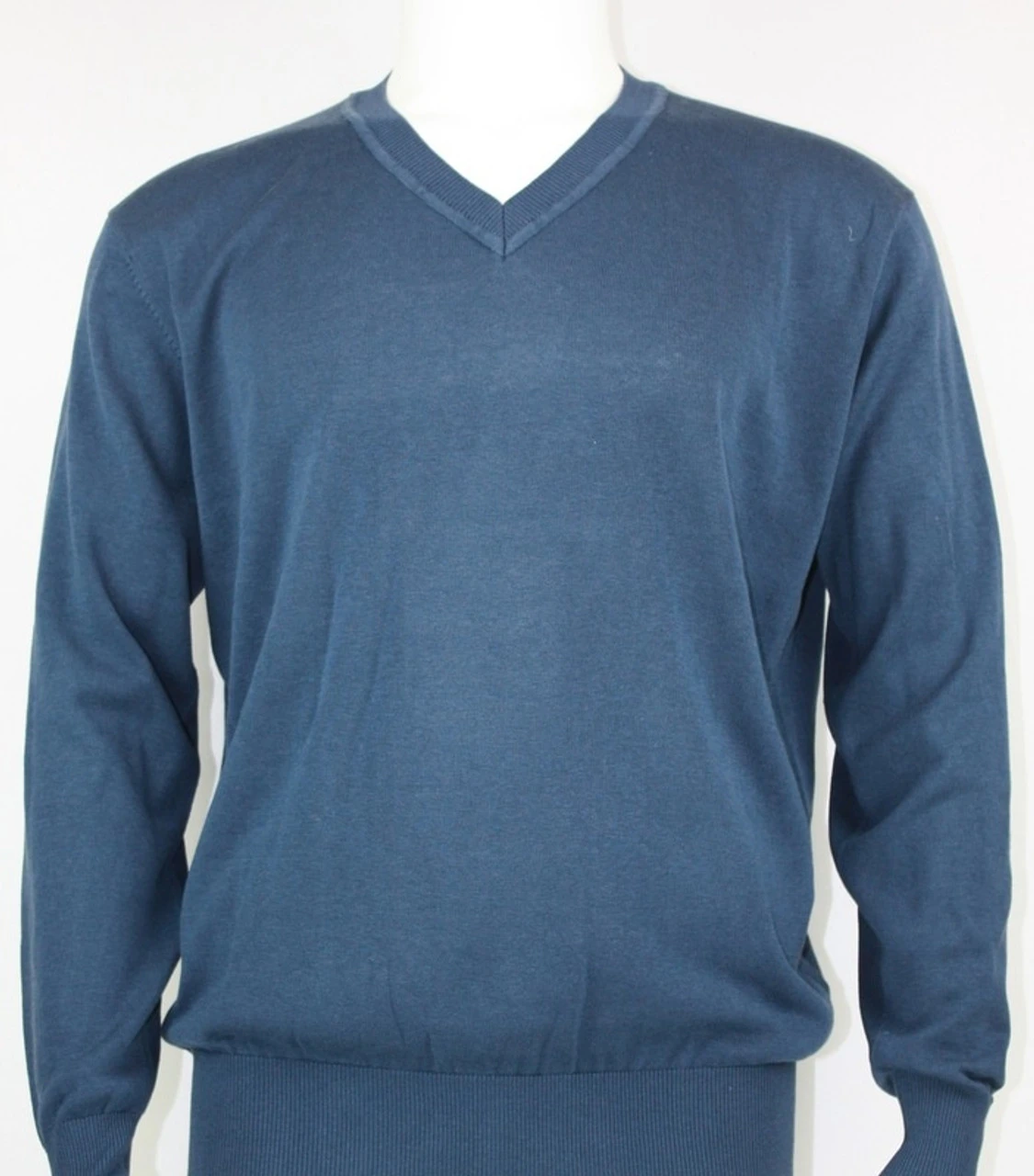 Bassiri V-Neck Silk Knit Long Sleeve Sweater - Navy 7 Bassiri V-Neck Silk Knit Long Sleeve Sweater - Navy - Image 7