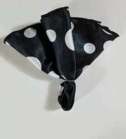 Antonio Ricci 2-in-1 Pouf Round Pocket Square - White On Black Multi-Size Dots -Suit Discount Store Black WhiteMultiDots 5 79995.1656625488