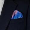 100% Silk Pre-Folded Pocket Square Insert - Blue & Pink Mix