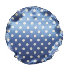 Antonio Ricci 2-in-1 Pouf Round Pocket Square - Blue With White Polka Dots -Suit Discount Store Blue PolkaDot 4 68520.1656621632