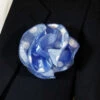 Antonio Ricci 2-in-1 Pouf Round Pocket Square - Blue With White Polka Dots