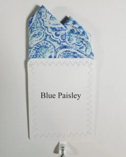 Blue Paisley 100% Cotton Pre-Folded Pocket Square Handkerchief Insert - 2 Point -Suit Discount Store Blue paisley ebay 59745.1680126694