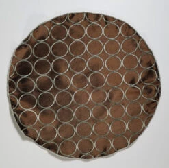 Antonio Ricci 2-in-1 Bronze Circles 100% Dupioni Silk Pouf Round Pocket Square -Suit Discount Store Brown Circle 3 15264.1675547837