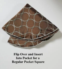 Antonio Ricci 2-in-1 Bronze Circles 100% Dupioni Silk Pouf Round Pocket Square -Suit Discount Store Brown Circle 4 78252.1675547833